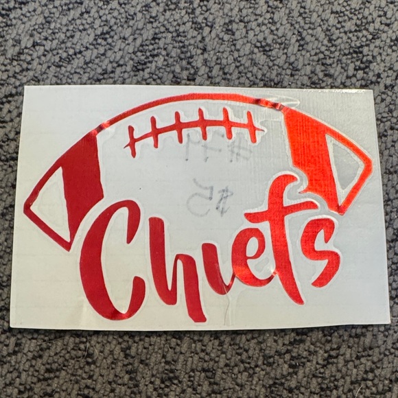 Chiefs Red Football Decal - Picture 1 of 1